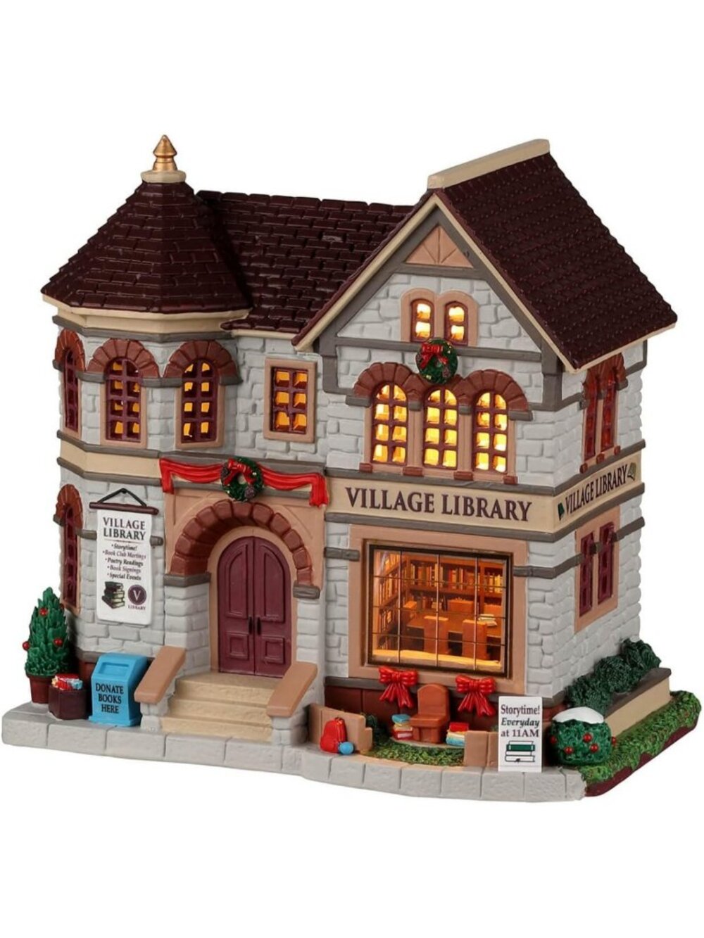 Charming Village Library Decor Figurine | Perfect for Holiday Displays